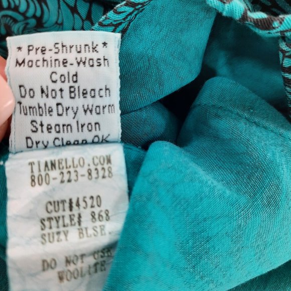 Tianello 90s turquoise button down blouse - excellent condition - Picture 8 of 12